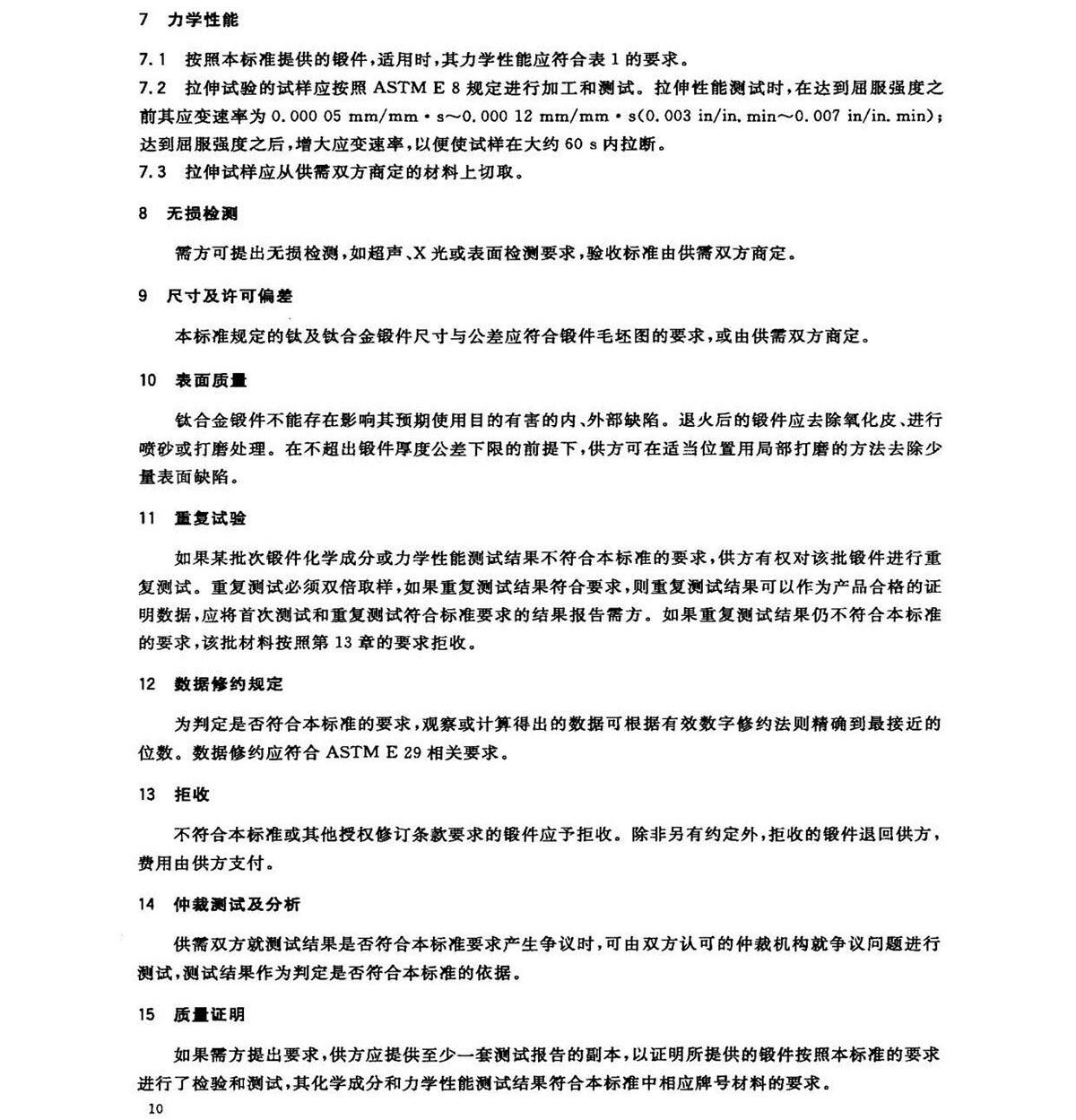 钛脊合金锻件尺度 GB/T 25137-2010