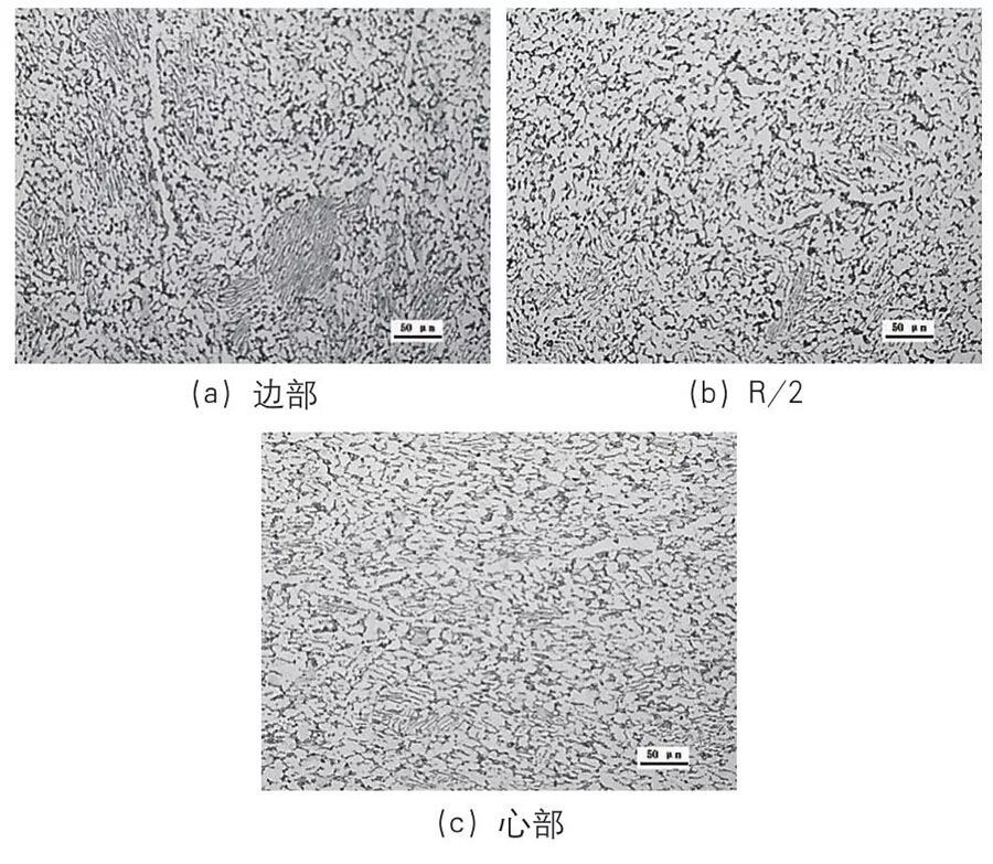 工艺A铸造的φ150mm规格TA22制品棒材同截面分歧地位的横向高倍组织 工艺A铸造的φ150mm规格TA22制品棒材同截面分歧地位的横向高倍组织