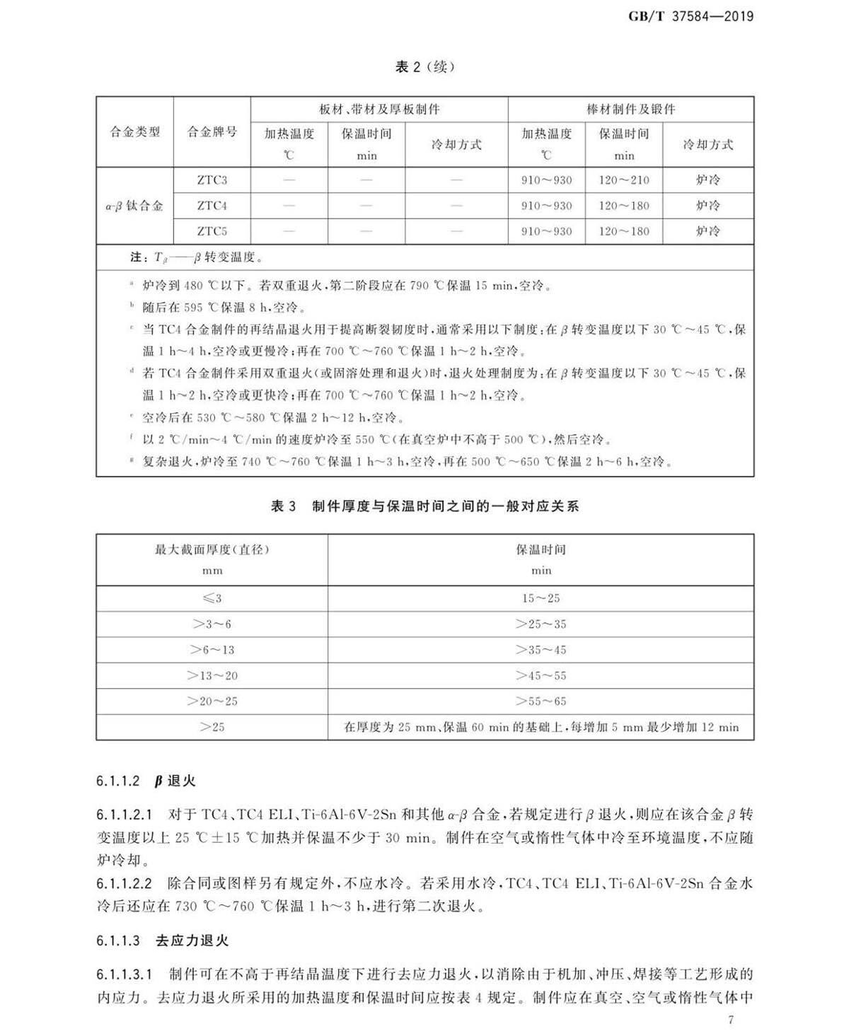 钛脊合金造件热处置GB/T 37584-2019
