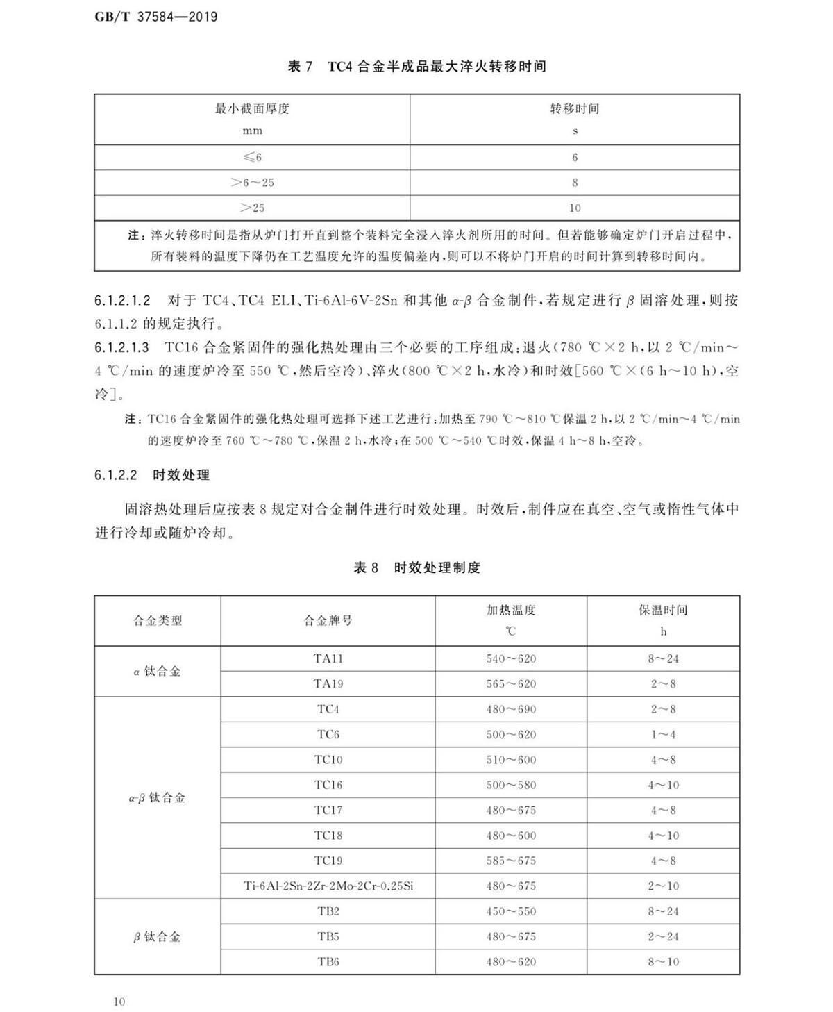 钛脊合金造件热处置GB/T 37584-2019