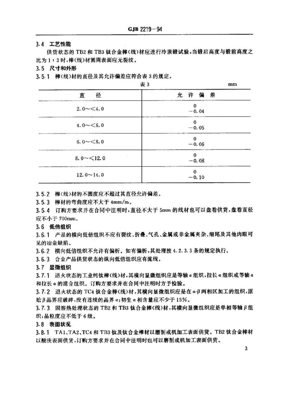 紧固件用钛脊合金棒（线）材规范国军标 GJB 2219-94